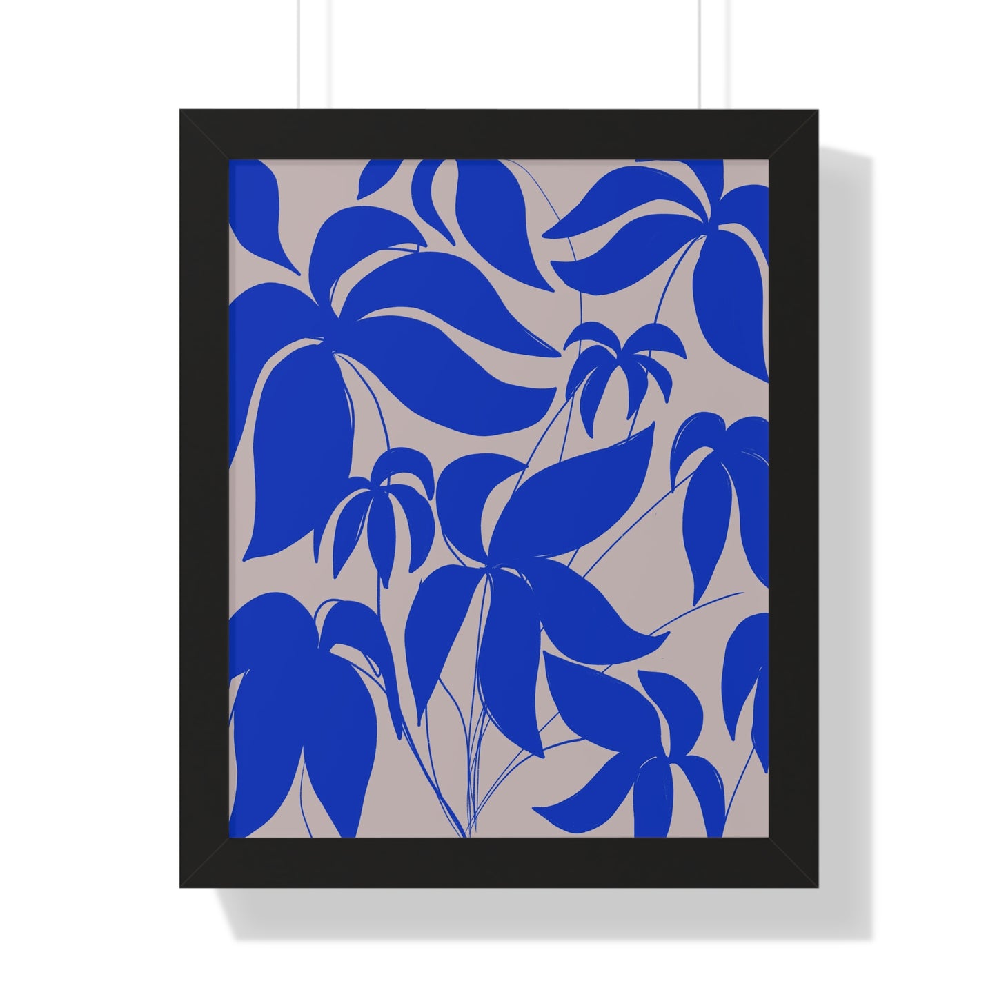 Blue Leaf Botanical Framed Poster