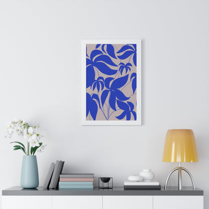 Blue Leaf Botanical Framed Poster
