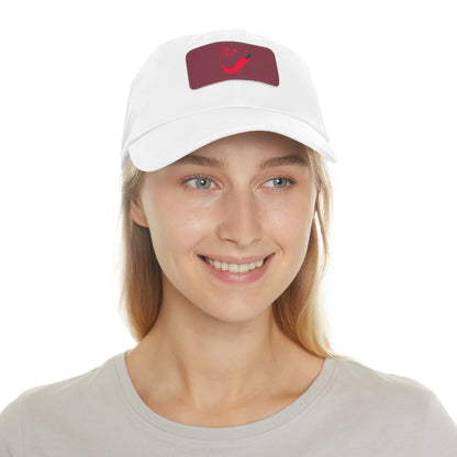 Funny Dad Hat with Leather Patch | 'I'm Too Hot' Style