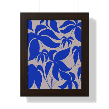 Blue Leaf Botanical Framed Poster