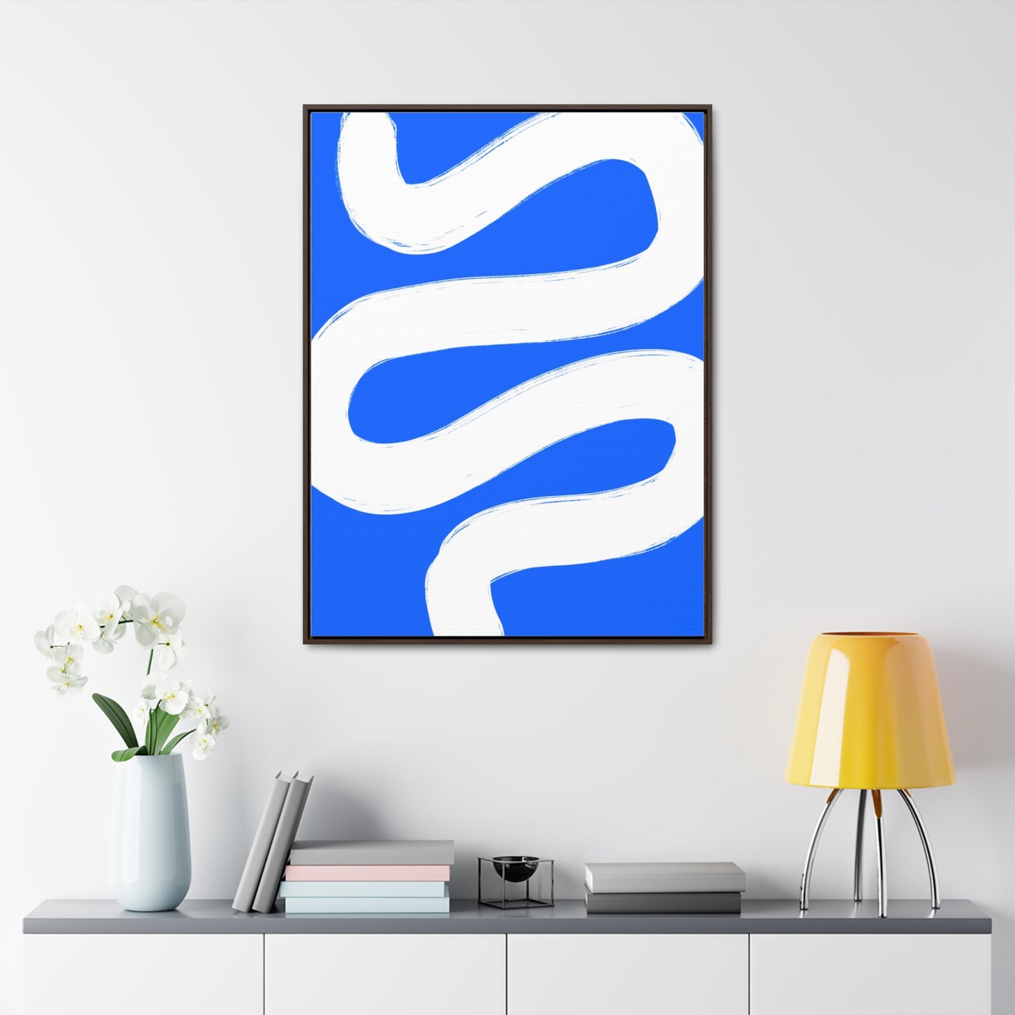 Blue white poster