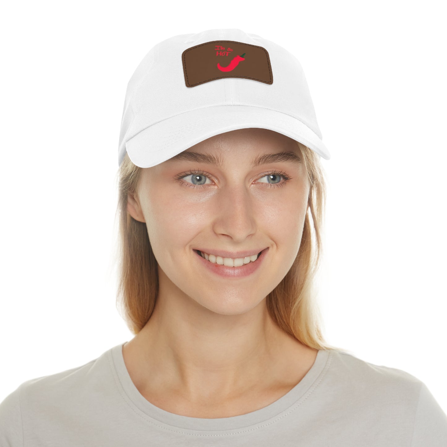 Funny Dad Hat with Leather Patch | 'I'm Too Hot' Style