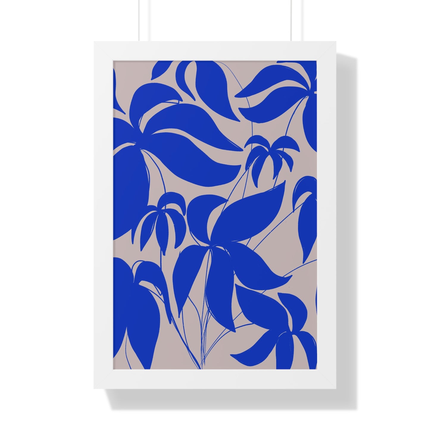 Blue Leaf Botanical Framed Poster