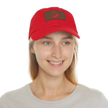 Funny Dad Hat with Leather Patch | 'I'm Too Hot' Style