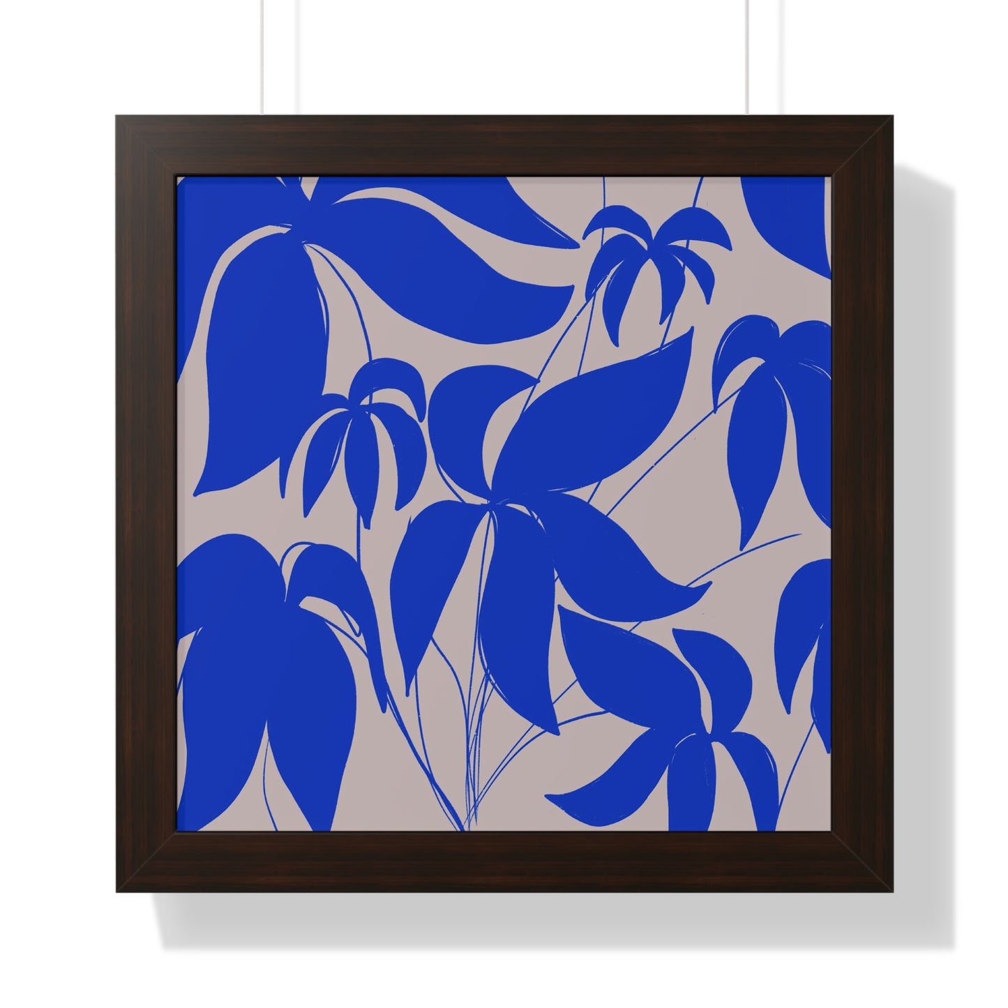 Blue Leaf Botanical Framed Poster