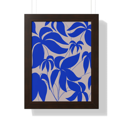 Blue Leaf Botanical Framed Poster