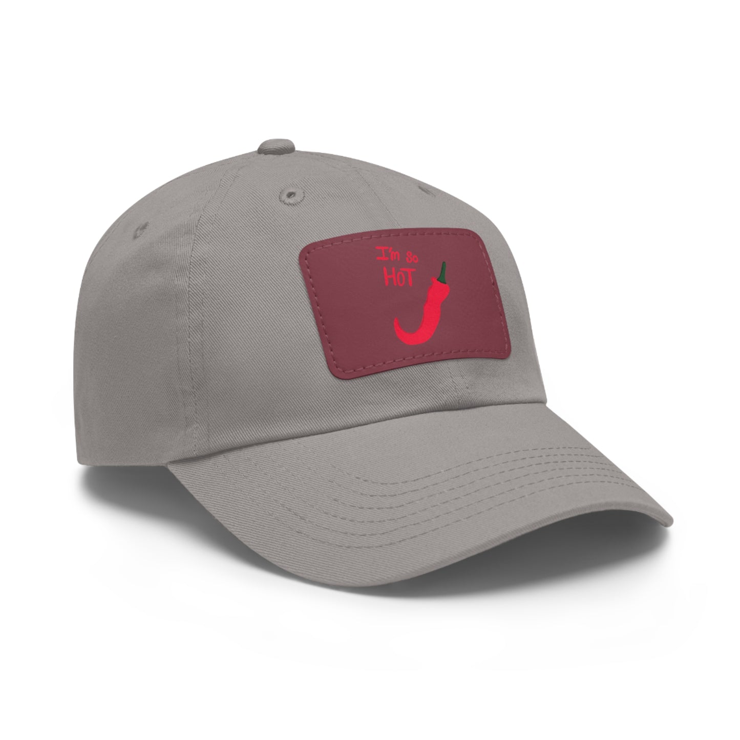 Funny Dad Hat with Leather Patch | 'I'm Too Hot' Style