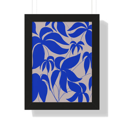 Blue Leaf Botanical Framed Poster