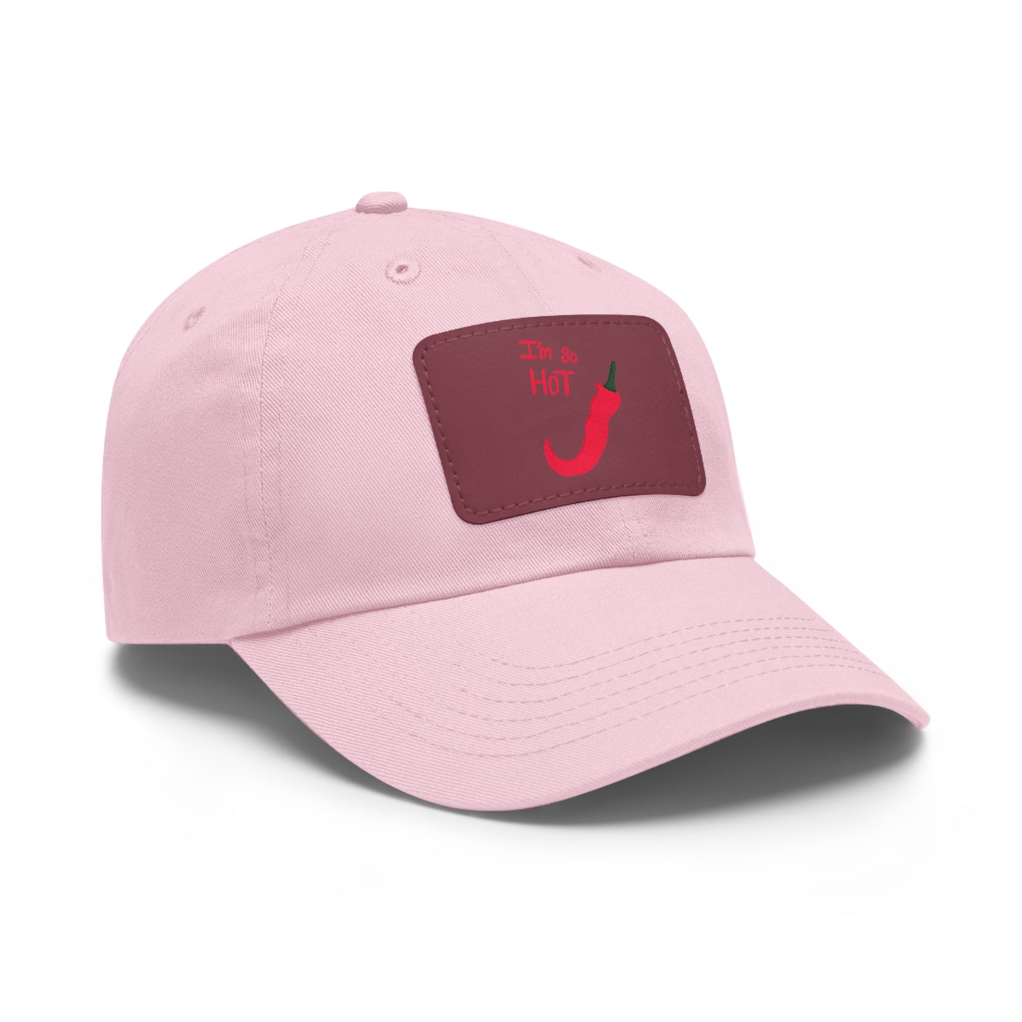 Funny Dad Hat with Leather Patch | 'I'm Too Hot' Style
