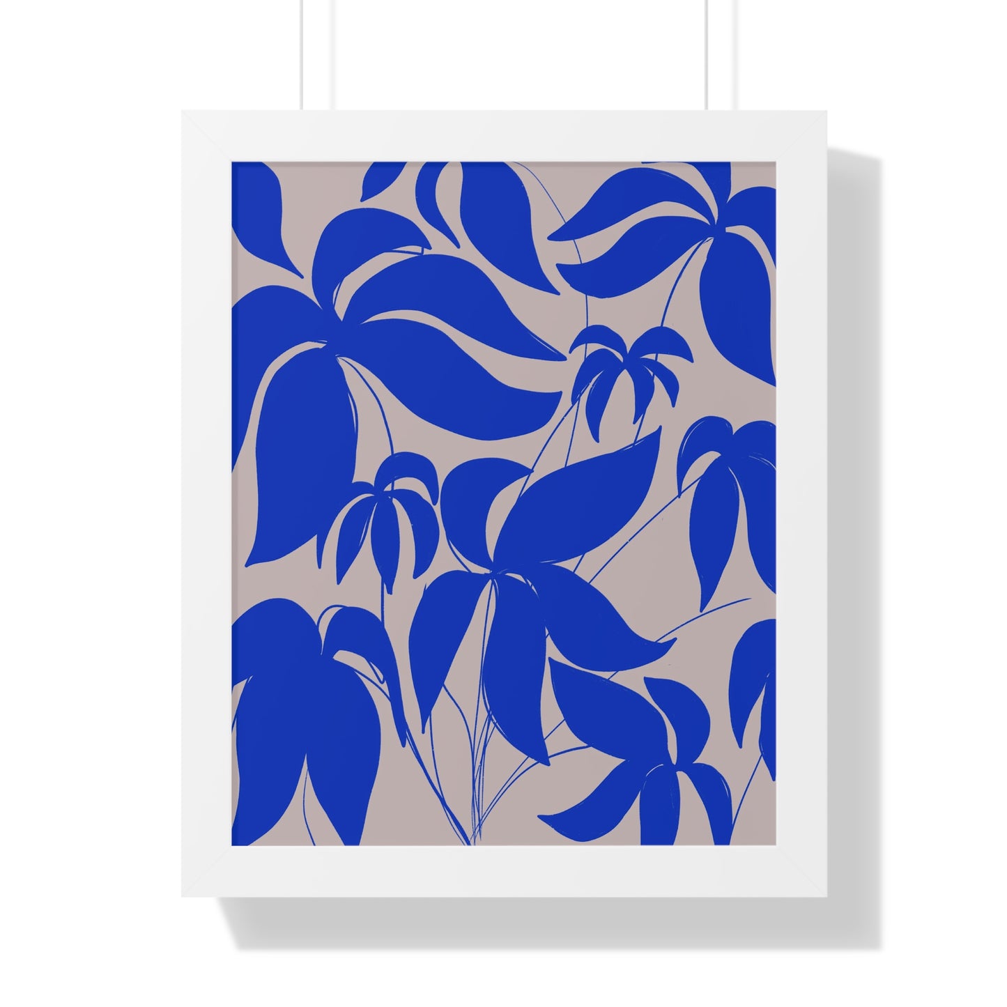Blue Leaf Botanical Framed Poster