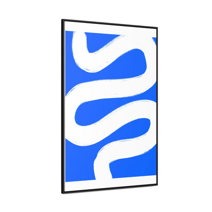 Blue white poster