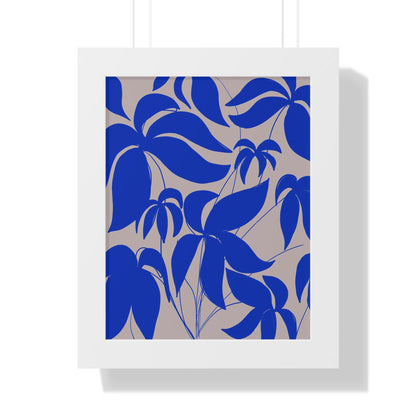 Blue Leaf Botanical Framed Poster