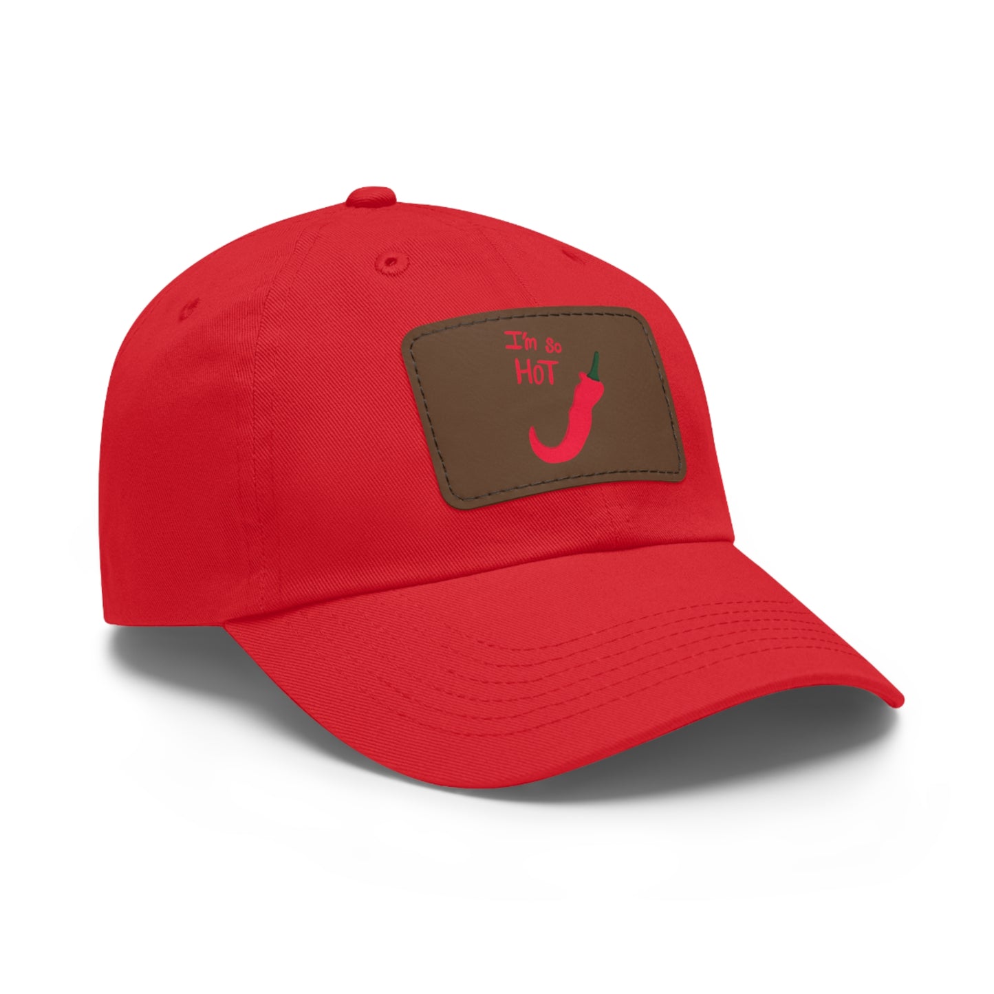 Funny Dad Hat with Leather Patch | 'I'm Too Hot' Style