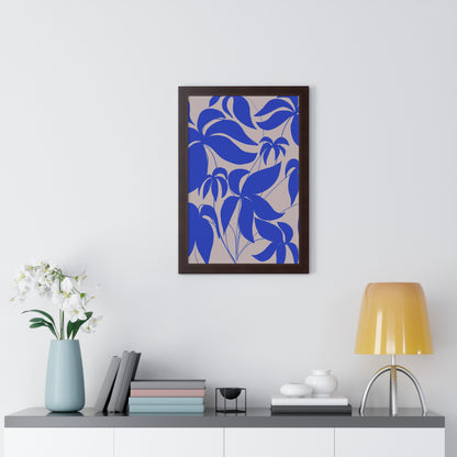 Blue Leaf Botanical Framed Poster