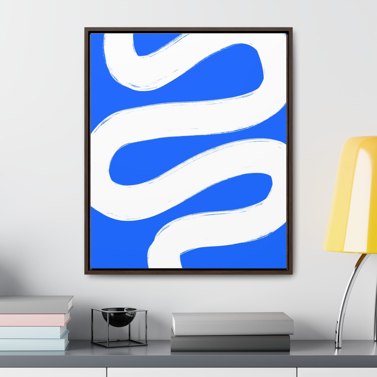 Blue white poster