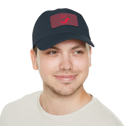 Funny Dad Hat with Leather Patch | 'I'm Too Hot' Style