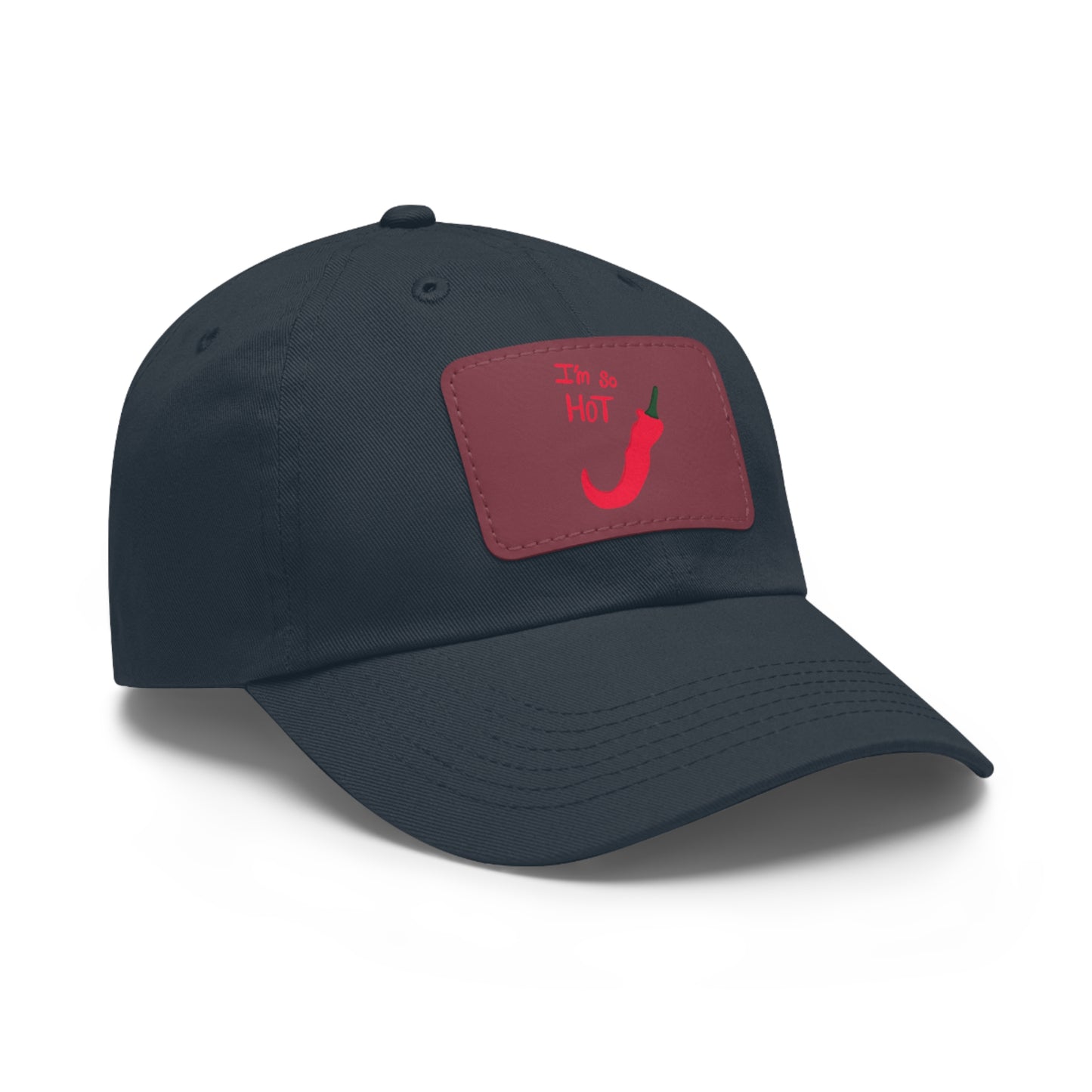 Funny Dad Hat with Leather Patch | 'I'm Too Hot' Style