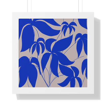 Blue Leaf Botanical Framed Poster