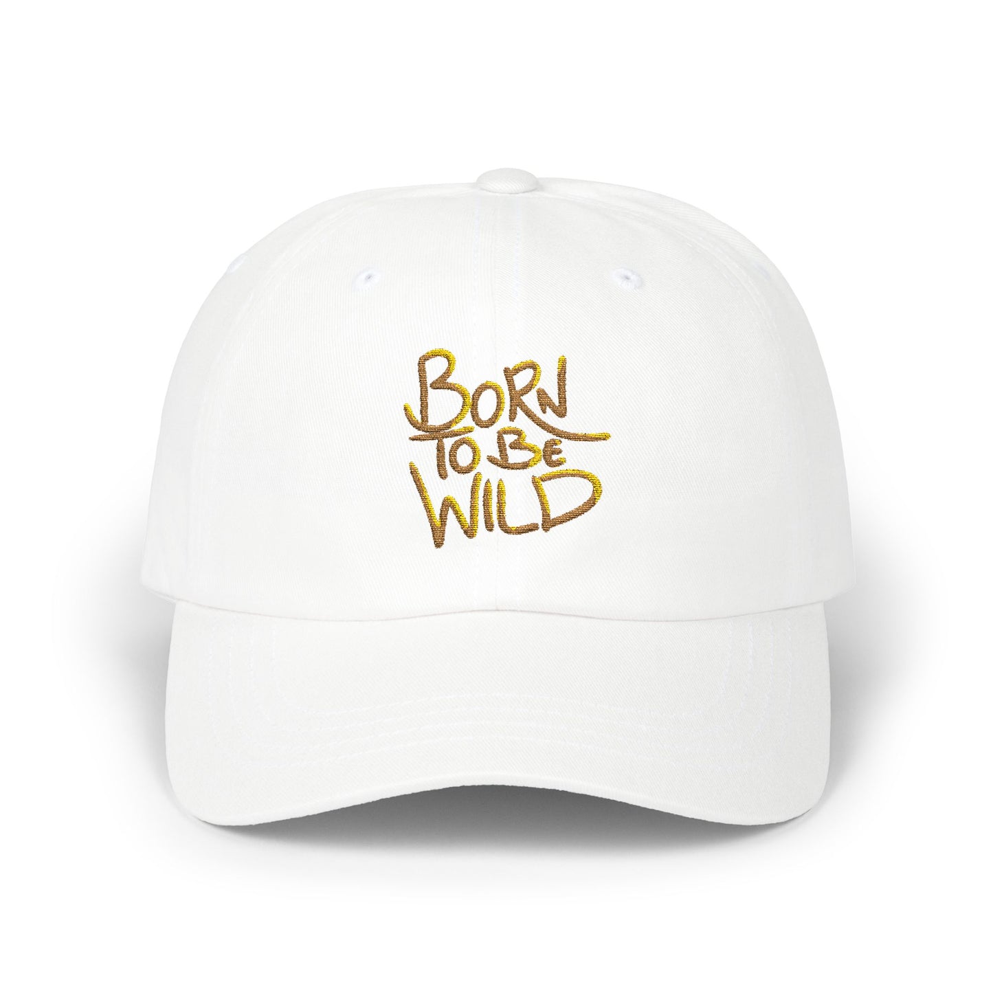 Born to Be Wild Classic Dad Cap - Trendy White Baseball Hat for Adventure Lovers