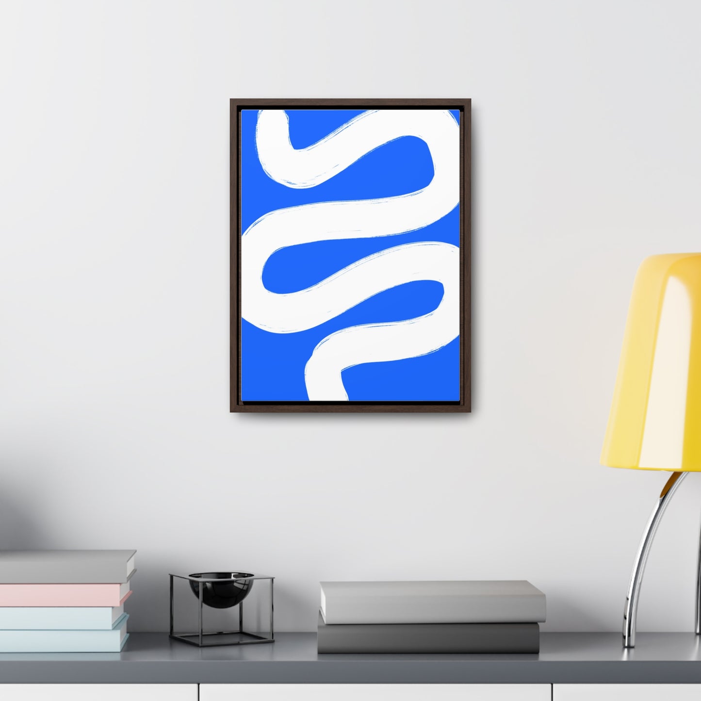 Blue white poster