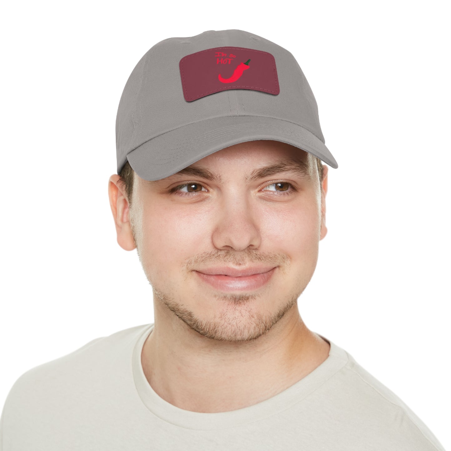 Funny Dad Hat with Leather Patch | 'I'm Too Hot' Style