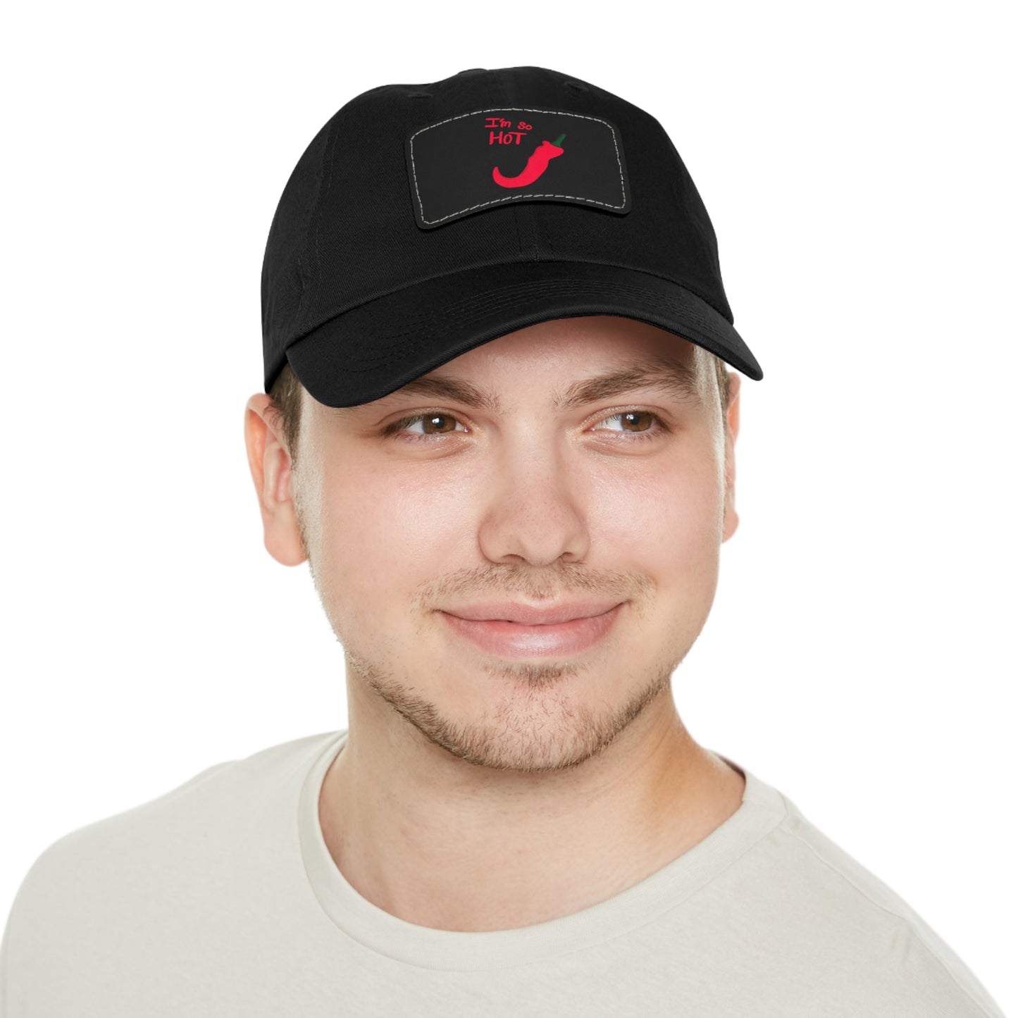Funny Dad Hat with Leather Patch | 'I'm Too Hot' Style
