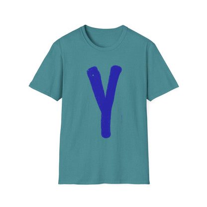 Unisex Softstyle T-Shirt - Blue 'Y' & 'NOT?'