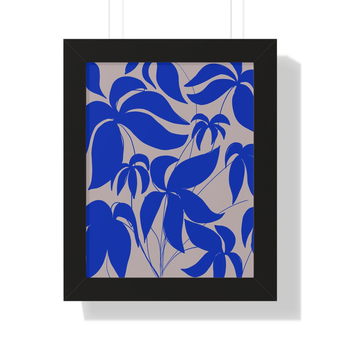Blue Leaf Botanical Framed Poster