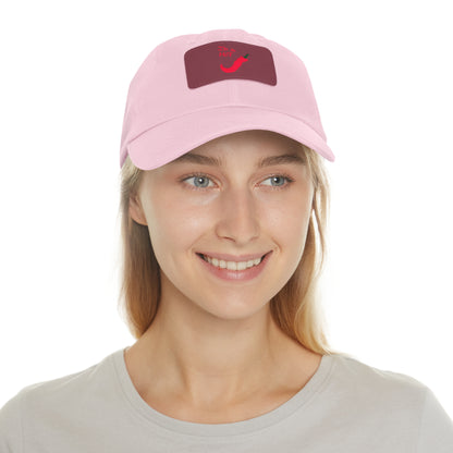 Funny Dad Hat with Leather Patch | 'I'm Too Hot' Style